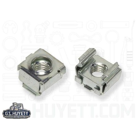 Cage Nut, #8-32, Zinc Electroplate Finish